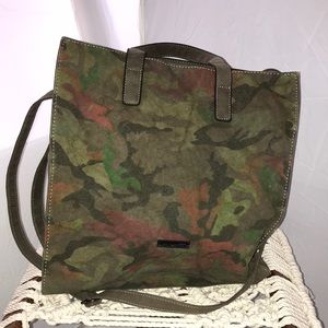 David Jones camouflage tote with shoulder strap